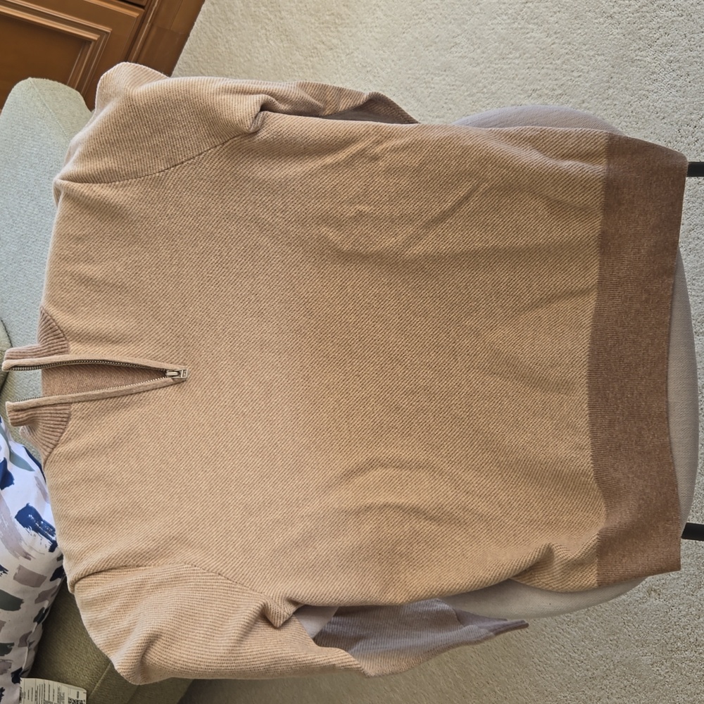 Bonobos quarter zip camel sweater
